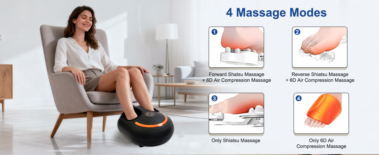 Shiatsu Foot Massager, Electric Feet Massage Machine, Kneading Relief for Plantar Fasciitis