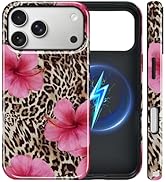 Govmeie Magnetic Case for iPhone 17 Pro Case ,[Compatible with Magsafe],Cute Cheetah Leopard Prin...