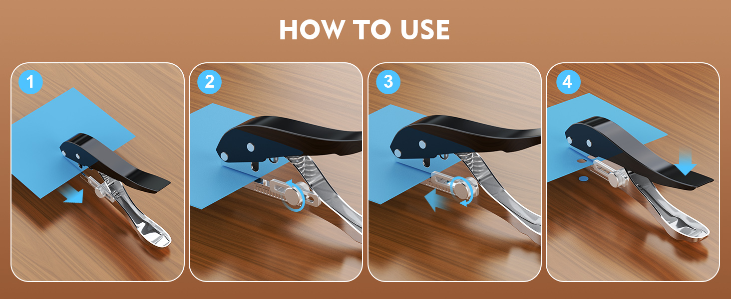 single hole punch black