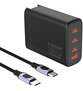 BRDRC 100w Battery Charger for DJI Drone, Power Adapter 4 Port (100W/30W + 65W) 1M USB-C Cable In...