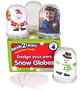 READY 2 LEARN Christmas Crafts - Design Your Own Snow Globes - Set of 4 - Christmas Snow Globes f...