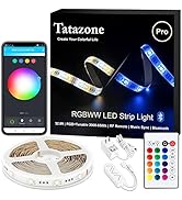 Tatazone RGBWW Bluetooth LED Strip Lights with RF Remote, 32.8FT Tunable White 3000K-6500K+RGB Le...