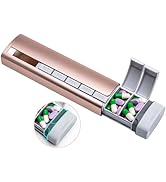 Daviky Metal Travel Pill Organizer, Premium Aluminum Pill Box 7 Day, Weekly Daily Pill Case, Styl...