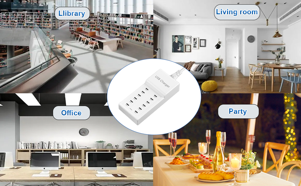 12 Ports 50W USB C Charger