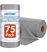 FIXSMITH Microfiber Cleaning Cloth Roll -75 Pack, Microfiber Towel Roll Tear Away, Reusable Clean...