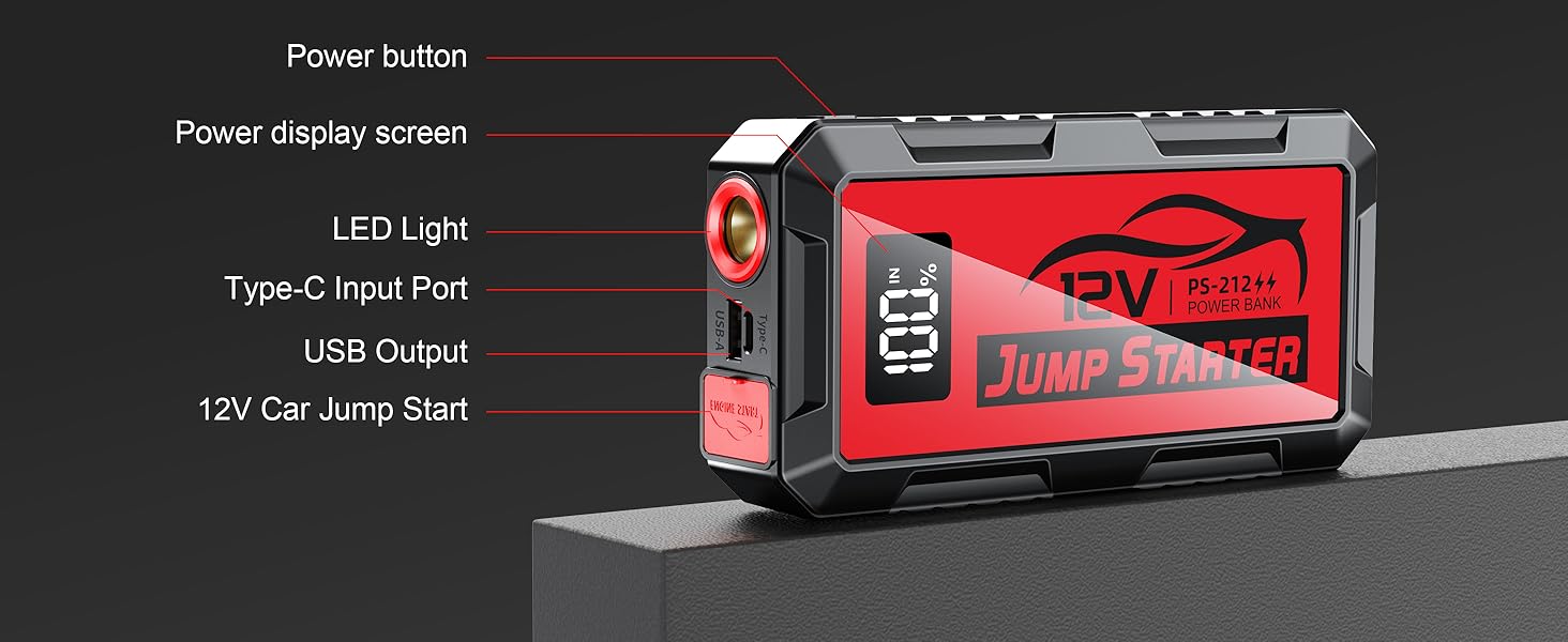 12V Jump Starter Battery Pack