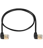 SinLoon 90 Degree Left Angle Cat8 Ethernet Cable, High Speed 40Gbps 2000Mhz Network Cord, with Go...