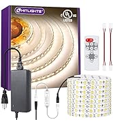 HitLights Neutral White LED Strip Lights Kit 4000K 16.4ft LED Tape Light with 12V Power Supply &amp; ...