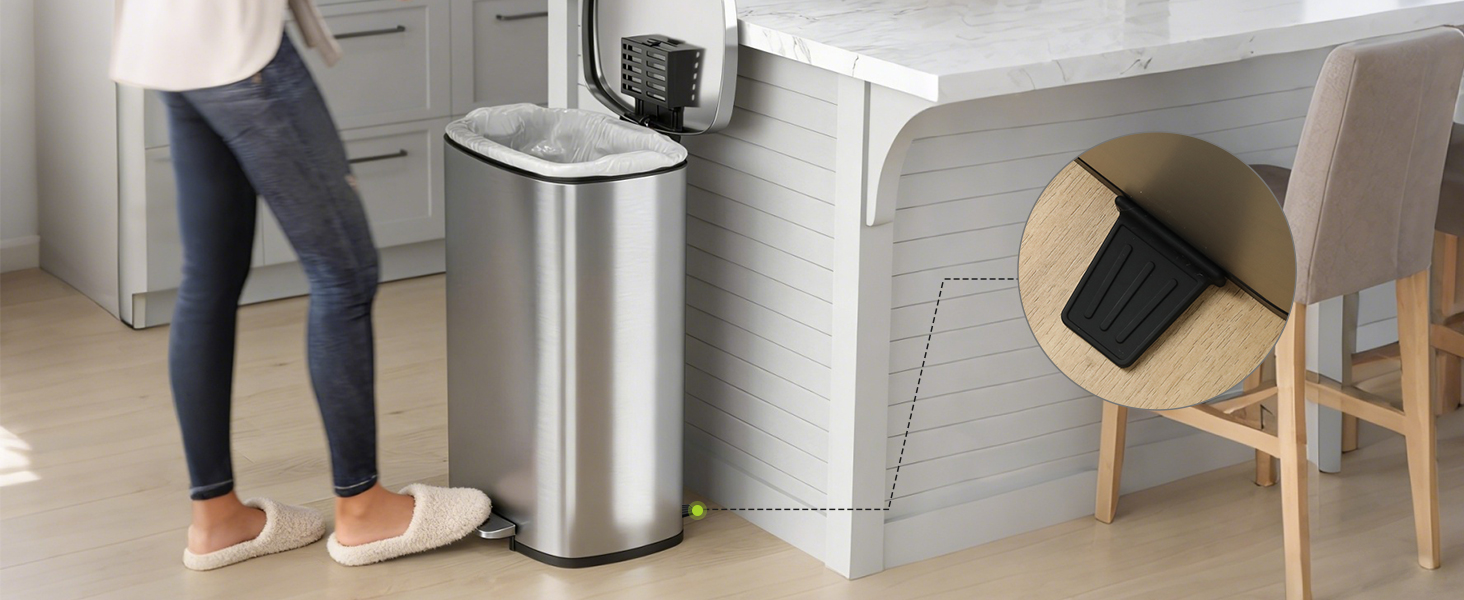 wall protector behind trash can