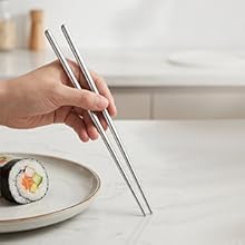 chopsticks stainless steel korean kitchenware palillos chinos