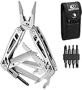 MOSSY OAK Multitool, 21-in-1 Stainless Steel Multi Tool Pocket Knife with Screwdriver Sleeve, Sel...