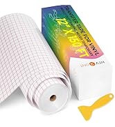 HTVRONT Transfer Tape for Vinyl- 12" x 150 FT Medium Tack Vinyl Transfer Tape, Red Alignment Grid...