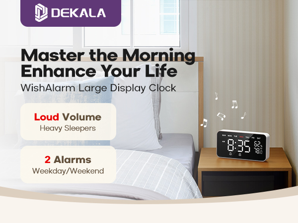 digital alarm clock for heavy sleepers kids adults loud alarm clock
