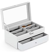 CO-Z Sunglasses Organizer with 12 Slots, Leather Eyeglasses Storage Box for Women Men, 2 Story Lo...