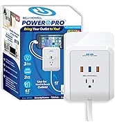 Bell + Howell Power Pro Outlet Extender, Wall Outlet Plug Extender, 4 Foot Extension Cord Surge P...