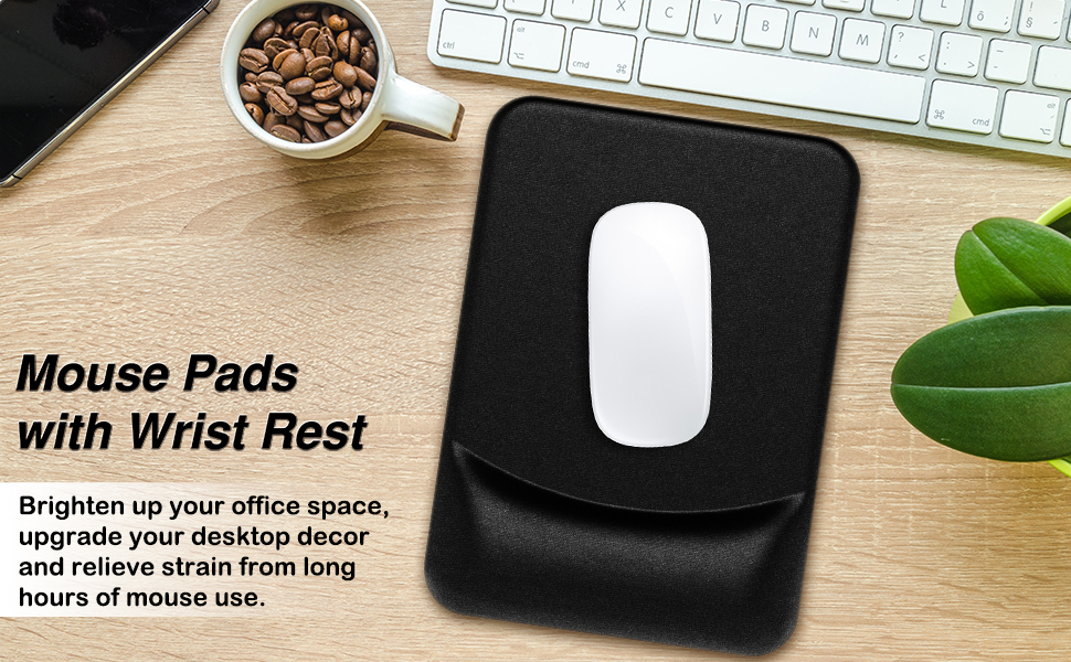 black mouse pad with Gel Wrist Support