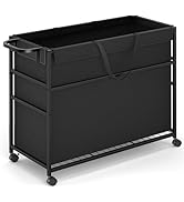 DAOUTIME Commercial Trash Can Cart, 51.5Gal Office Trash Cart (2 Lockable), Recyclable Cardboard ...