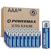Powermax 36-Count AAA Batteries, Ultra Long Lasting Alkaline Battery, 10-Year Shelf Life, Reclosa...