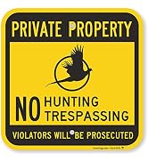 Private Property - No Hunting, Trespassing, Violators Prosecuted Sign