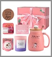 Unique Gift Basket for Woman - 16 oz Cute Cat Mug with Essential Oil Soap and Bath Bomb and Scent...