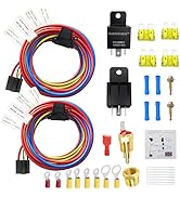FASTSTORM Dual Electric Fan Relay Kit Electric Radiator Fan Kit Temperature Sensor Switch 185 On ...