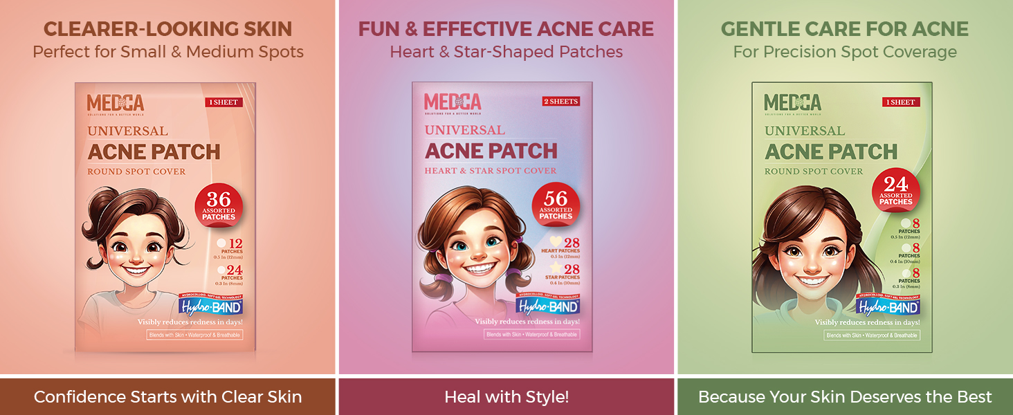 Acne Patches for Face - Hydrocolloid Bandages (108 Count) Pimple Patches for Face in 2 Universal Siz...