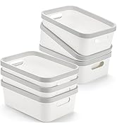 Elsjoy Set of 6 Plastic Storage Bin, 10
