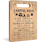 WARDOS Camping Rules Cutting Chopping Board, Gifts for Camping Lovers, Camper Gifts for Women Men...