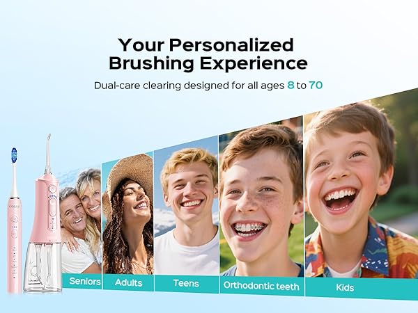 electric toothbrush with water flosser