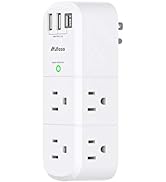 USB Outlet Extender Surge Protector - with Rotating Plug, 6 AC Multi Plug Outlet and 3 USB Ports ...