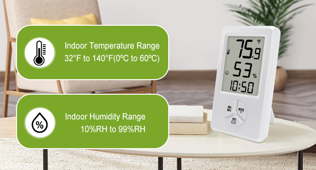 Indoor Thermometer Humidity Meter Room Thermometer with Temperature and Humidity Monitor Mini