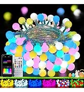 2026 New 46ft Smart Color Changing Easter Lights Outdoor Indoor | 100 LED RGB Globe Pastel String...