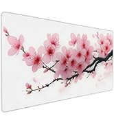 Rsaoyan Cherry Blossom Mouse Pad, Pink Sakura Design, XXL Extended Gaming Desk Mat, 35.4x15.7 Inc...