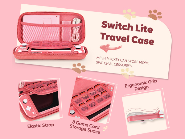 nintendo switch lite case coral