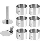 Hilstita 8 Pcs Cake Ring Molds, Stainless Steel Cake Cutter For Baking, 3 inch Cooking Rings with...
