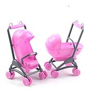 Toddmomy 2Pcs Miniature Stroller Toy Dollhouse Miniature Baby Carriage Plastic Dollhouse Furnitur...