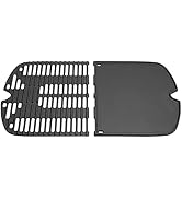 EasiBBQ Cast Iron Cooking Grate and Grill Griddle 7034 for Weber Traveler Portable Gas Grill, Rep...