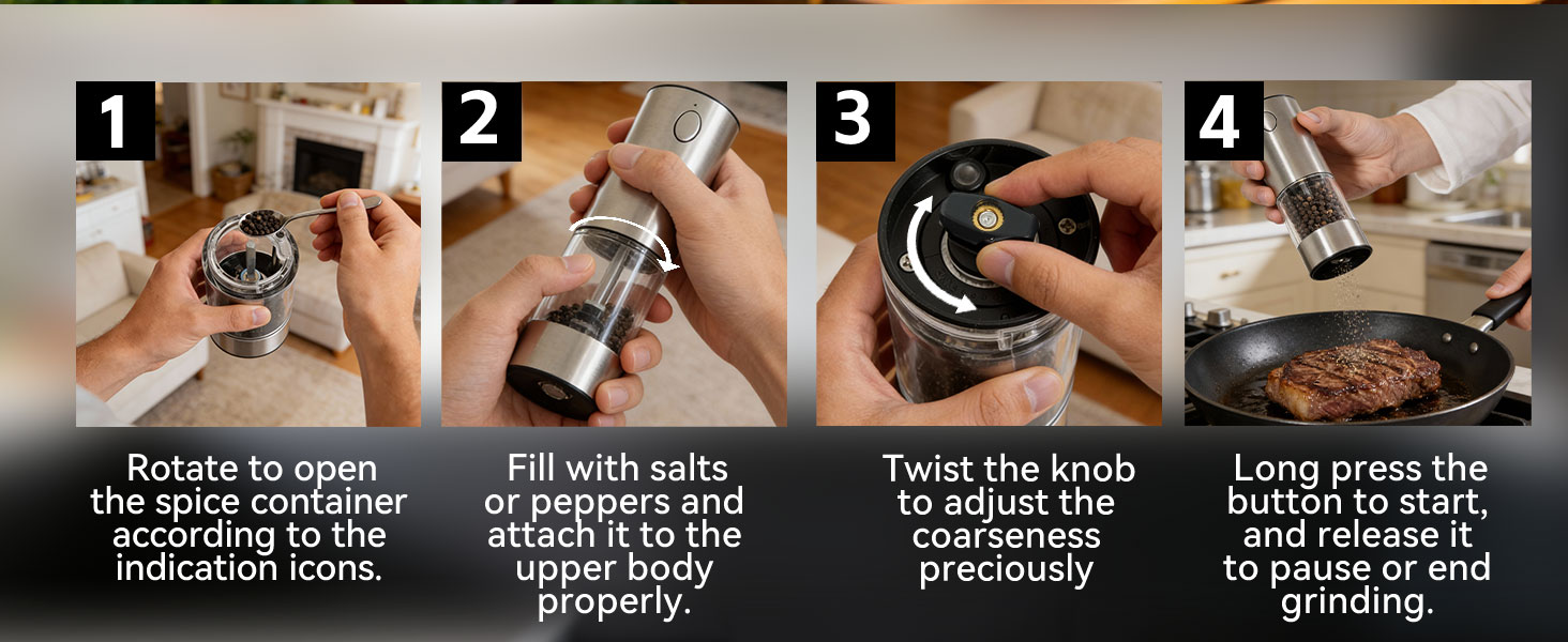 Electric Salt and Pepper Grinder Set