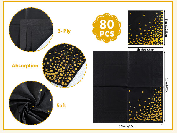 gold cocktial napkins