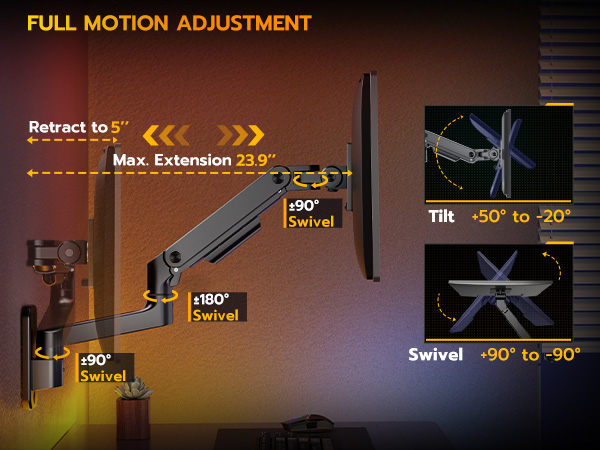 wall mount monitor arm
