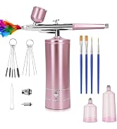 Airbrush Kit with Compressor 48PSI Rechargeable High Pressure Non-Clogging Air Brush Set with 0.3...