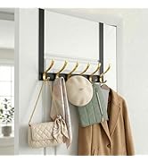 Peasulin 11" Over The Door Hooks for Hanging, Heavy Duty Door Towel Rack with Custom Gold Hooks, ...