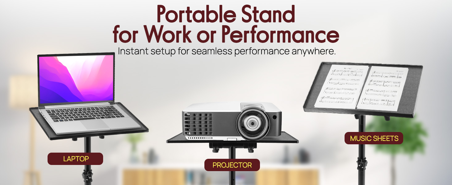 stand projector screen bag portable music computer desk mic adjustable book