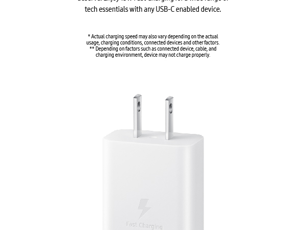 Samsung 15W Power Adapter With USB Cable White