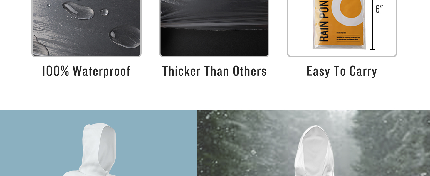 Disposable rain poncho