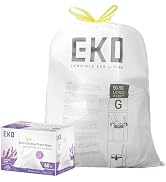 EKO 21 Gallon / 50-90 Liter, 60 Count Drawstring Trash Bags, Extra-Strong Garbage Bags, Lavender ...