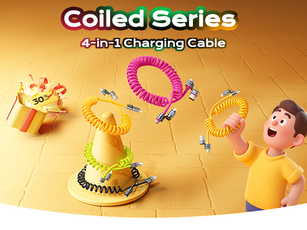 jixivor 4 in 1 usb c cable 240W compatiblle with Lightning cable multi cords