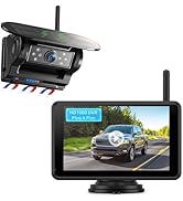 Magnetic Solar Wireless Backup Camera, 5” Touchscreen Portable, 1-Min Install-Free Hitch Backup C...