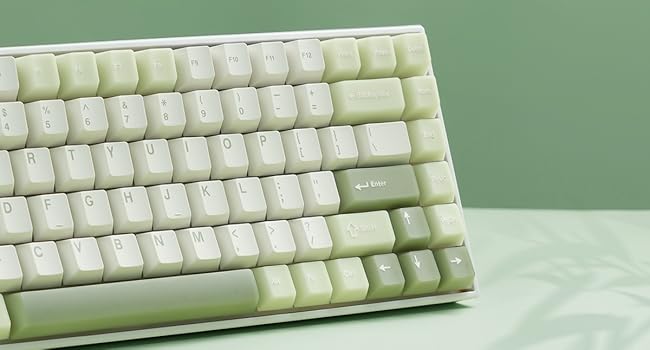 Womier PBT Keycaps Green, Jade Keycaps 60 75 100 Percent, Translucent Key caps Custom