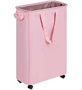 efluky Laundry Basket, Slim Laundry Basket with Wheels, Rolling Laundry Basket for Clothes, Small...